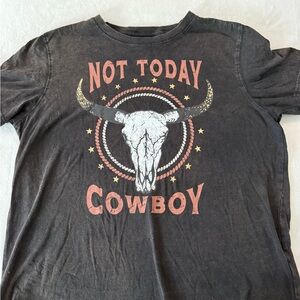 IDYLLWIND WOMEN'S NOT TODAY COWBOY BOYFRIEND FIT S/S GRAPHIC TEE Sz L E46